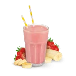 Image d'un verre de Smoothie fraise-banana, une boisson douce et crémeuse