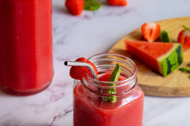 Smoothie Pastèque-Fraise : Une Explosion de Fraîcheur